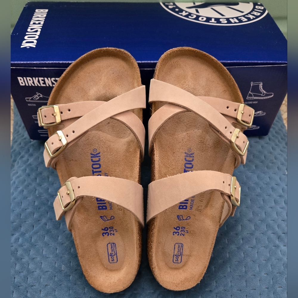 Birkenstock Franca leather in sandcastle, size 36